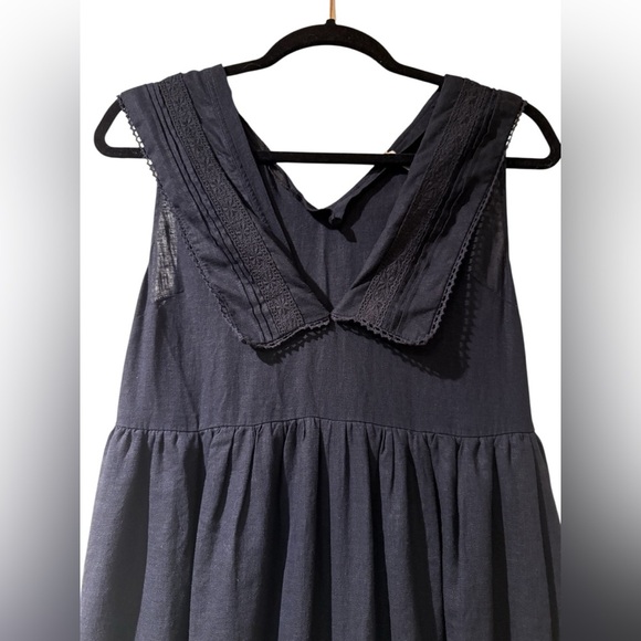 Free People Big Love Wide Leg Linen Blend Jumpsuit in Black Size XS(2-6) - Picture 3 of 10